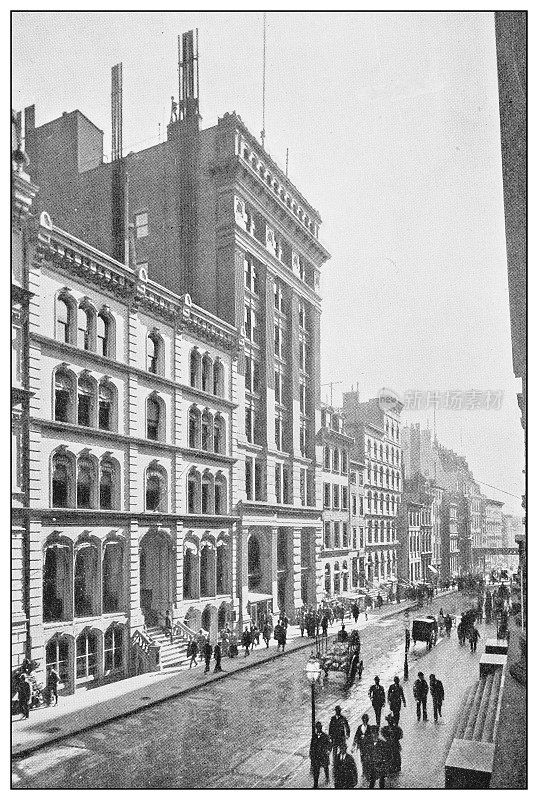 纽约古董黑白照片:纽约人寿信托公司。