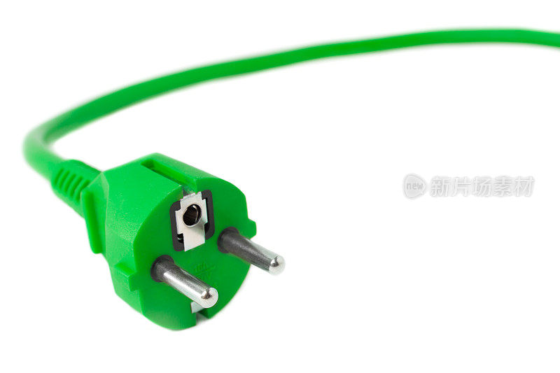 绿色电源插头