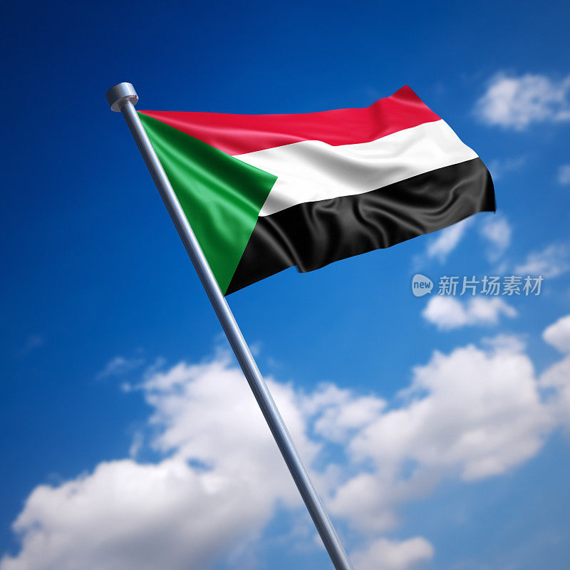 蓝天下的苏丹国旗