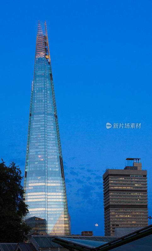 夜晚的碎片，伦敦桥区，英国伦敦。