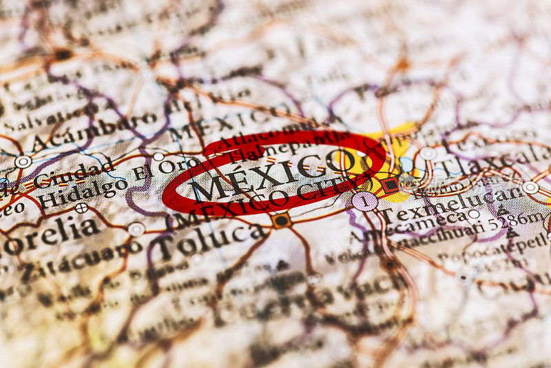 地图上的墨西哥城