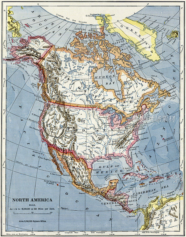 1883年北美地图