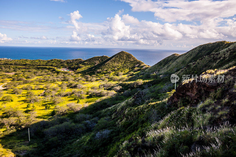 从小径到钻石头火山口，瓦胡岛，夏威夷