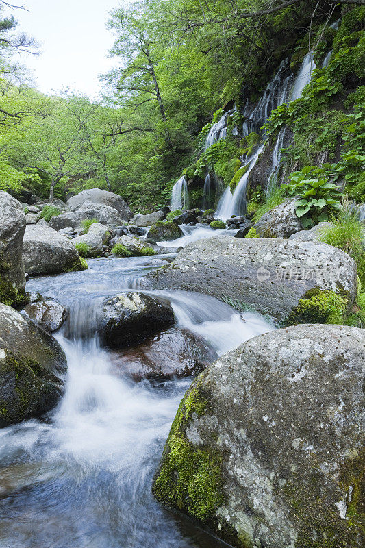 夏天的瀑布和山溪