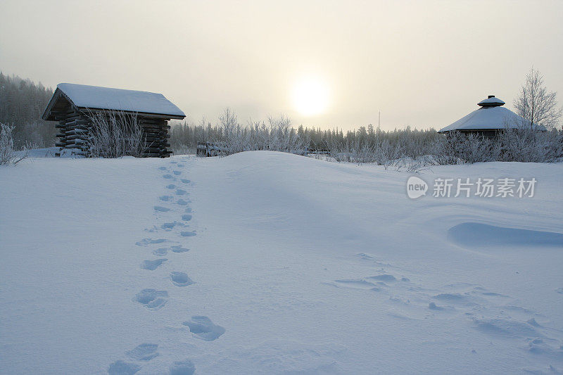 雪地里的脚步声