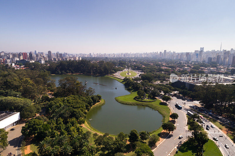 鸟瞰图Ibirapuera在圣保罗，巴西