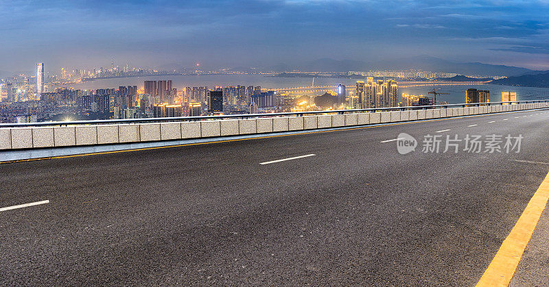 深圳城市天际线和高速公路