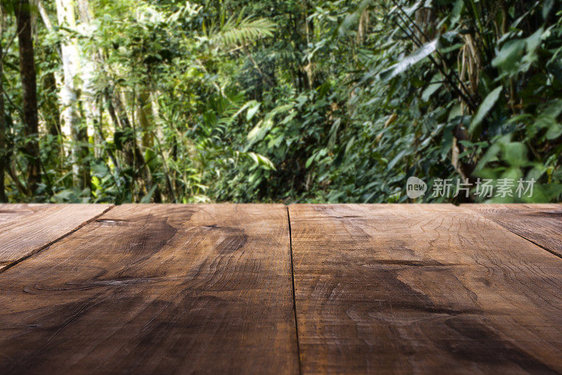 空木桌对散焦森林