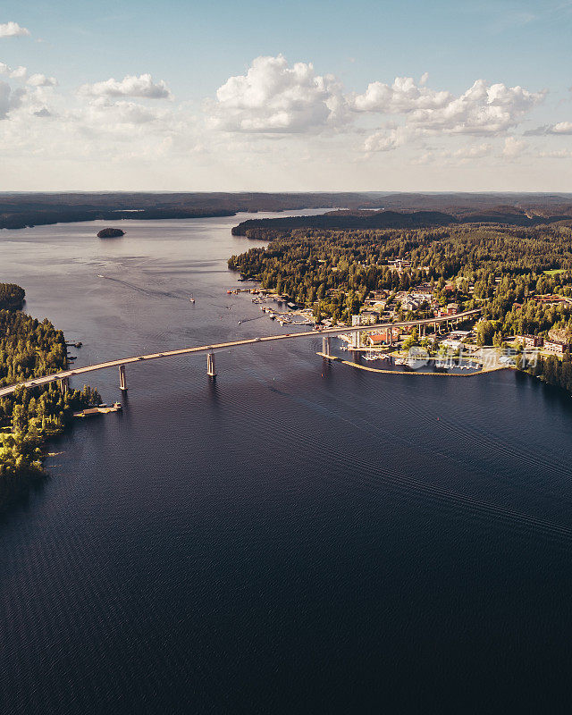 位于芬兰Puumala的Saimaa湖上的大桥