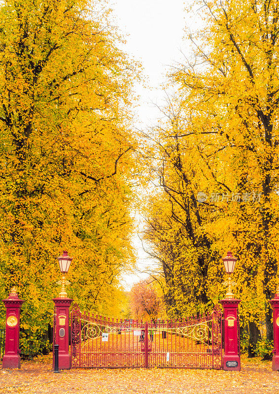 秋天的公园大门