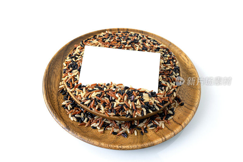 混合米在木盘隔离