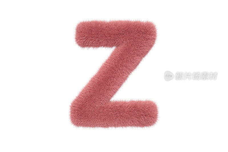 字母Z与粉红色毛茸茸的毛皮大写