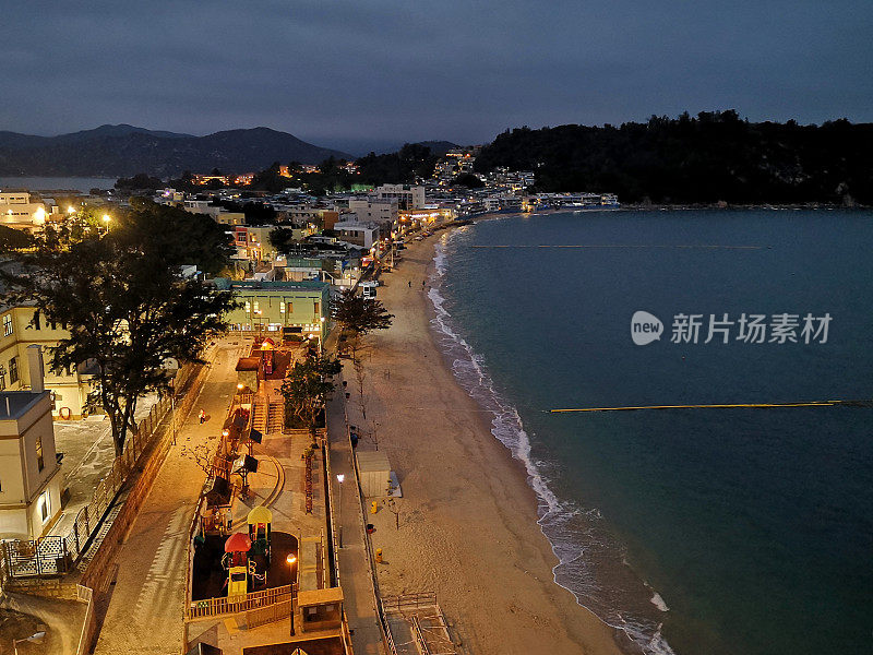 香港洲洲岛，东湾夜间泳滩