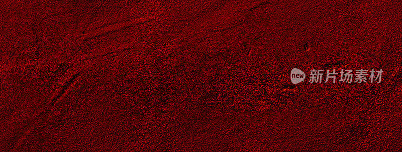 深红色的宽全景墙背景与深红色的不同深浅的纹理