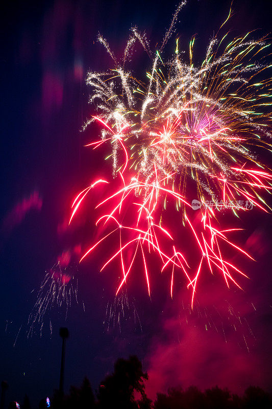 双重爆发的色彩:庆祝加拿大日在温尼伯的夜空