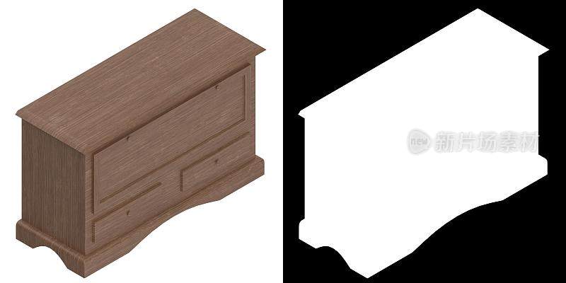 带抽屉的木制餐具柜