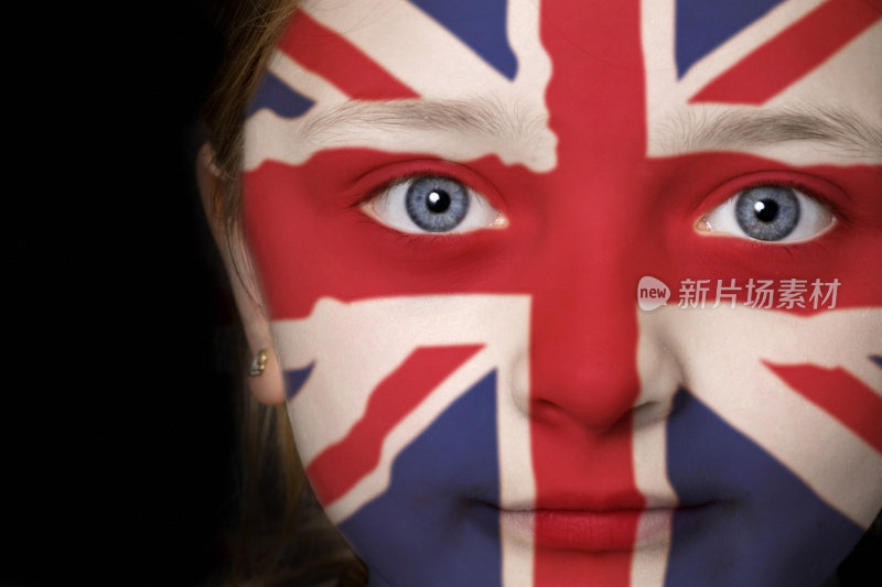 英国国旗的女孩