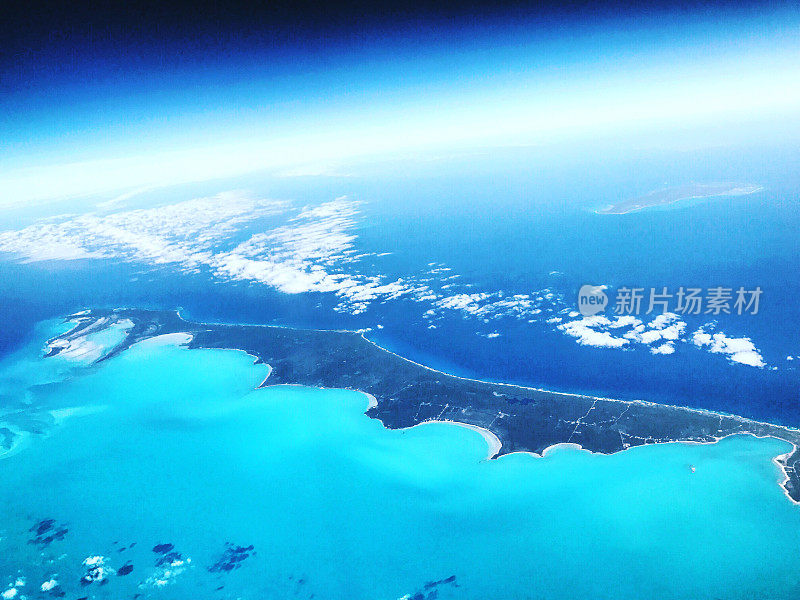 鸟瞰图上的大西洋与加勒比群岛