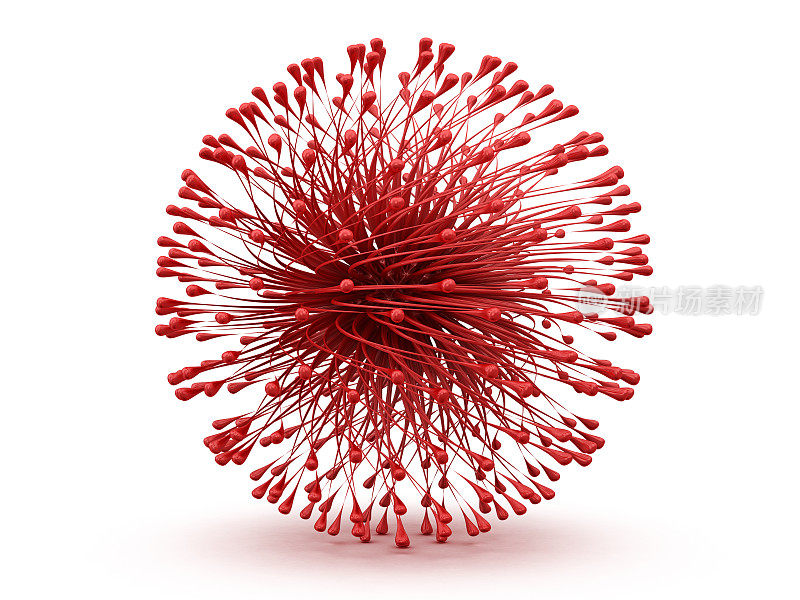 一个网络结构的红色圆圈抽象