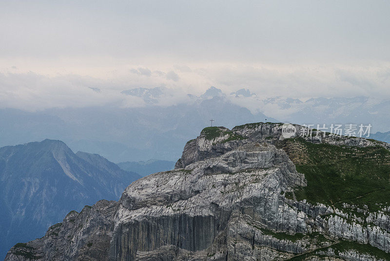 美丽的景色从皮拉图斯山，瑞士阿尔卑斯山，卢塞恩，中央