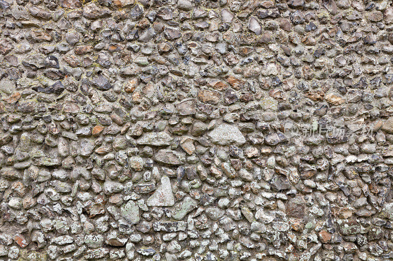 英国诺福克传统的燧石石墙