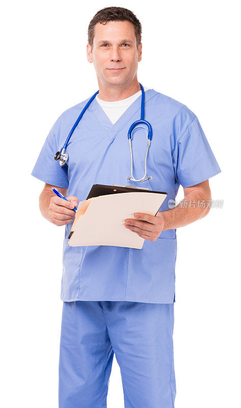 男人医生护士医院工人在白色