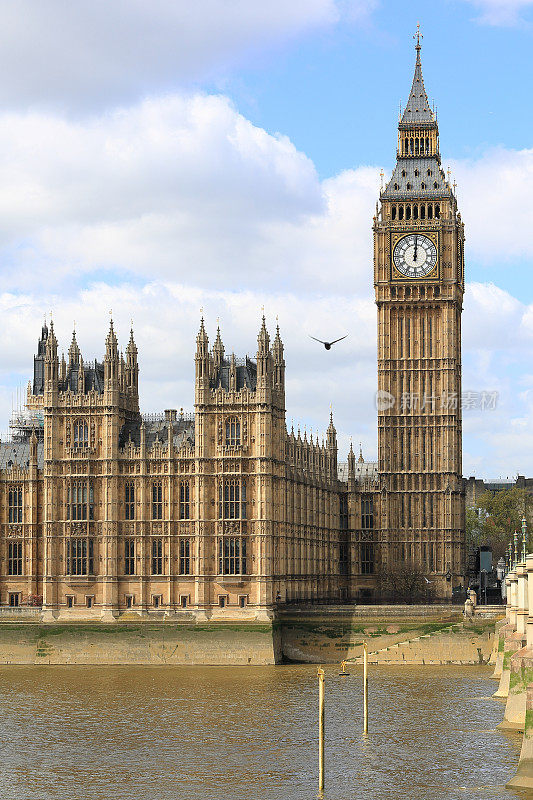 英国伦敦的国会大厦和大本钟