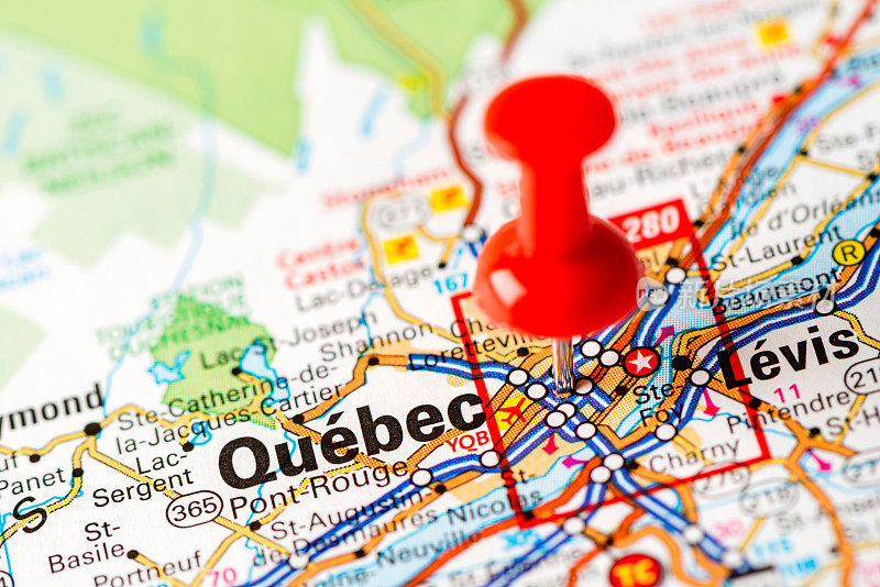 美国首都城市地图系列:Québec，加拿大