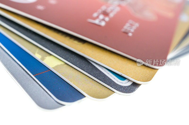 裁剪部分的信用卡有选择性的焦点