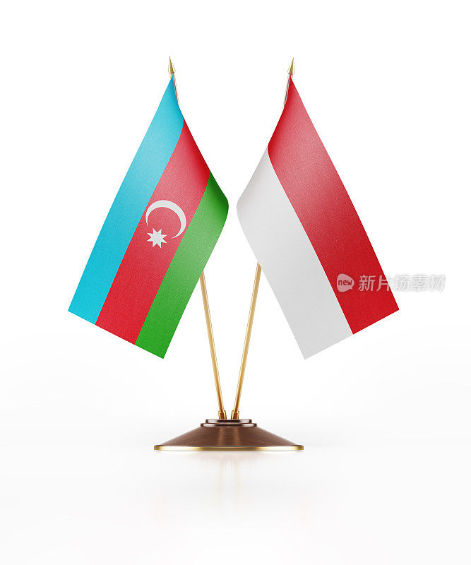 阿塞拜疆和摩纳哥的微型国旗