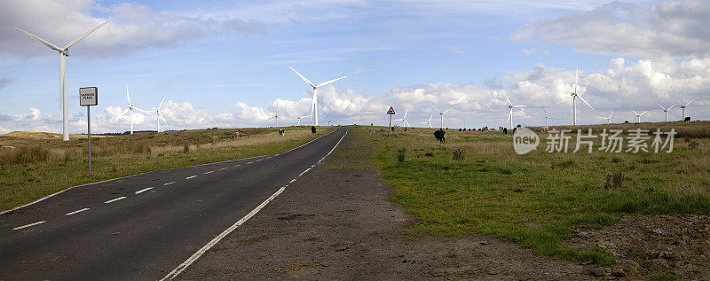 风电场全景，英国