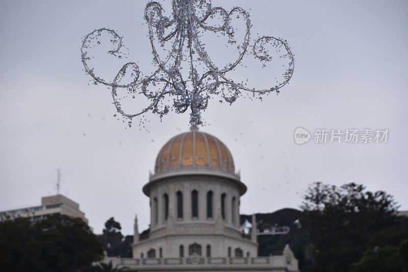 海法的Bahá'í花园在圣诞节