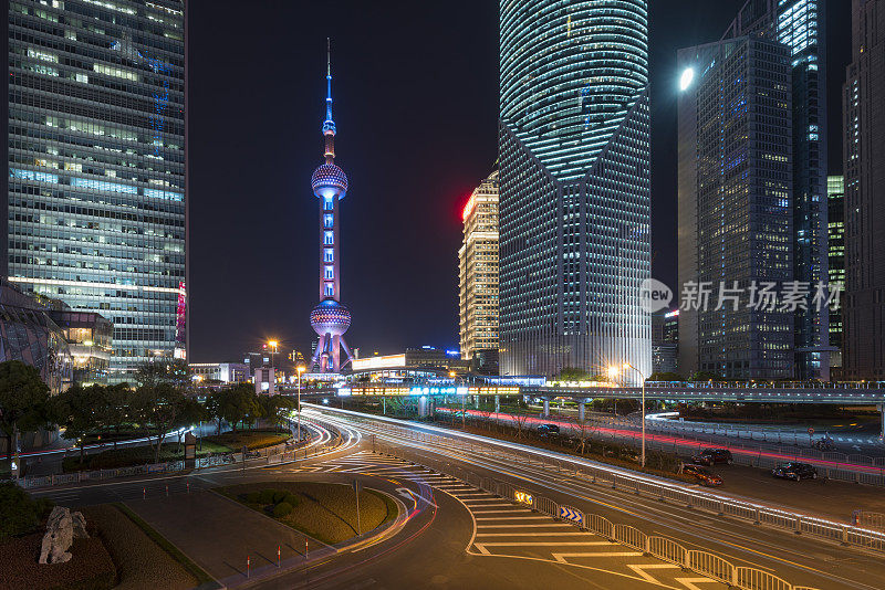 上海浦东市中心夜景