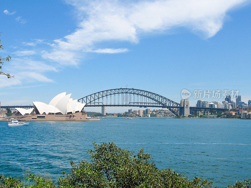 悉尼歌剧院、海港大桥和摩天大楼的景色