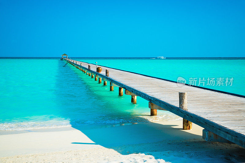 马尔代夫，南阿里环礁，迪夫西度假岛的码头