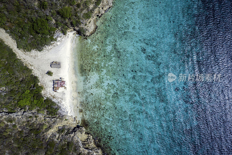 鸟瞰图的加勒比海和海滩库拉索