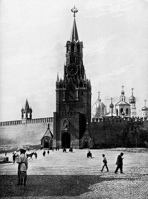 俄罗斯莫斯科克里姆林宫的斯帕斯卡亚塔——19世纪的俄罗斯帝国