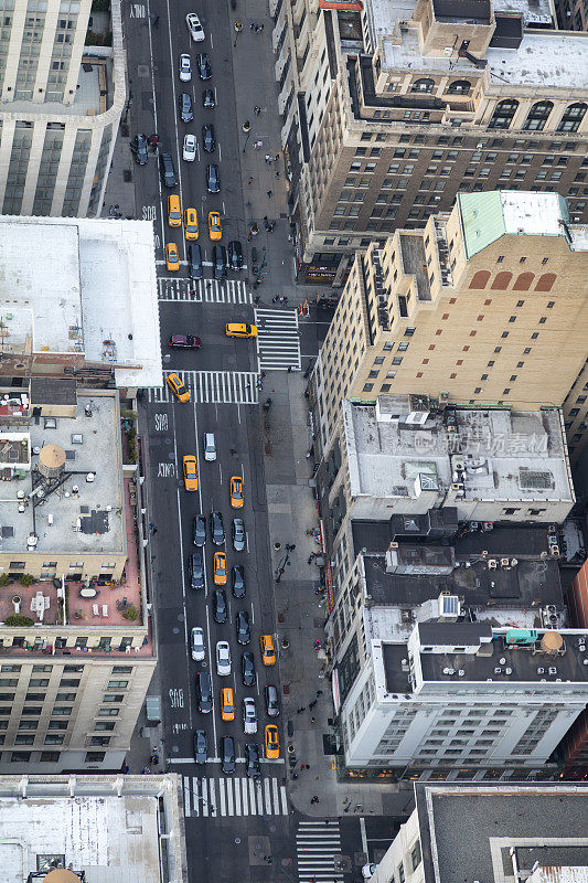 纽约，曼哈顿，摩天大楼，鸟瞰图