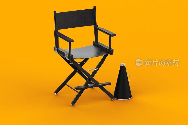 3d渲染电影工业概念在黄色背景