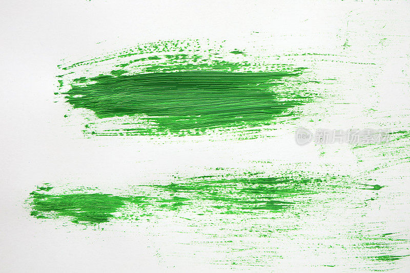 绿色水彩纹理油漆染色笔刷笔触