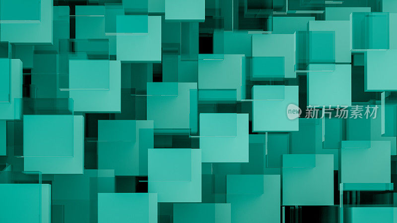 3D抽象透明立方体块技术背景