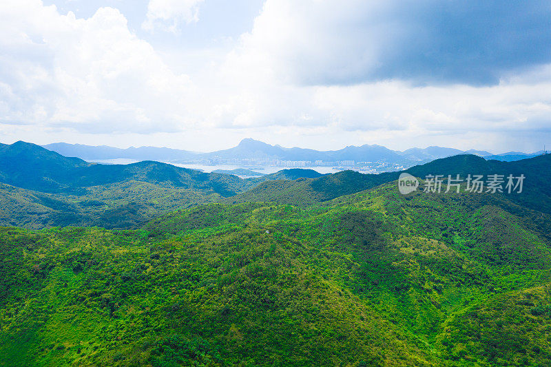 香港粉岭山的鸟瞰图