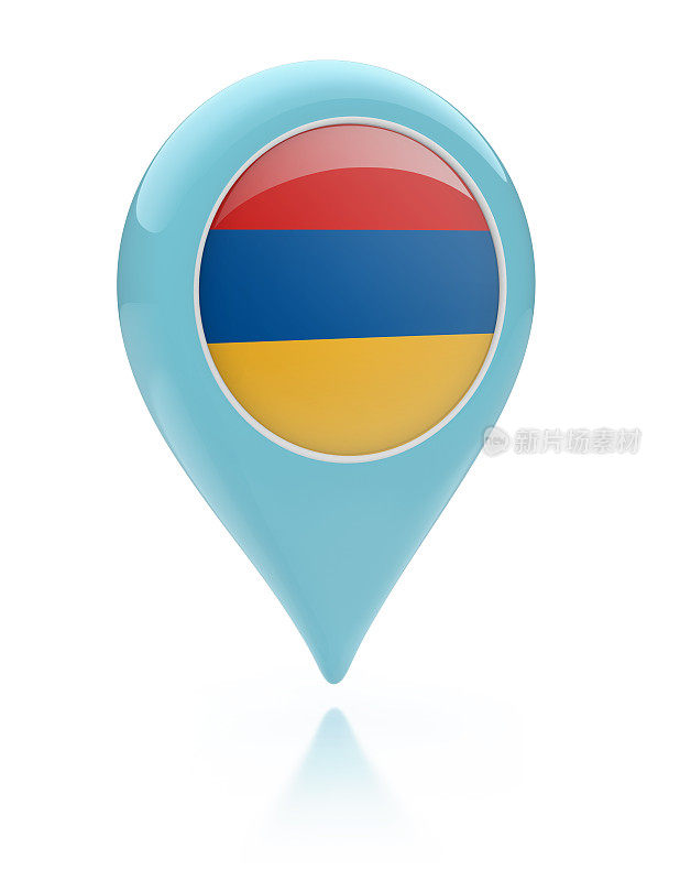3D地图指针-亚美尼亚国旗