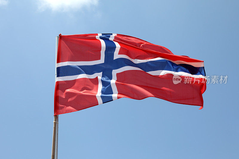 挪威国旗挥舞着