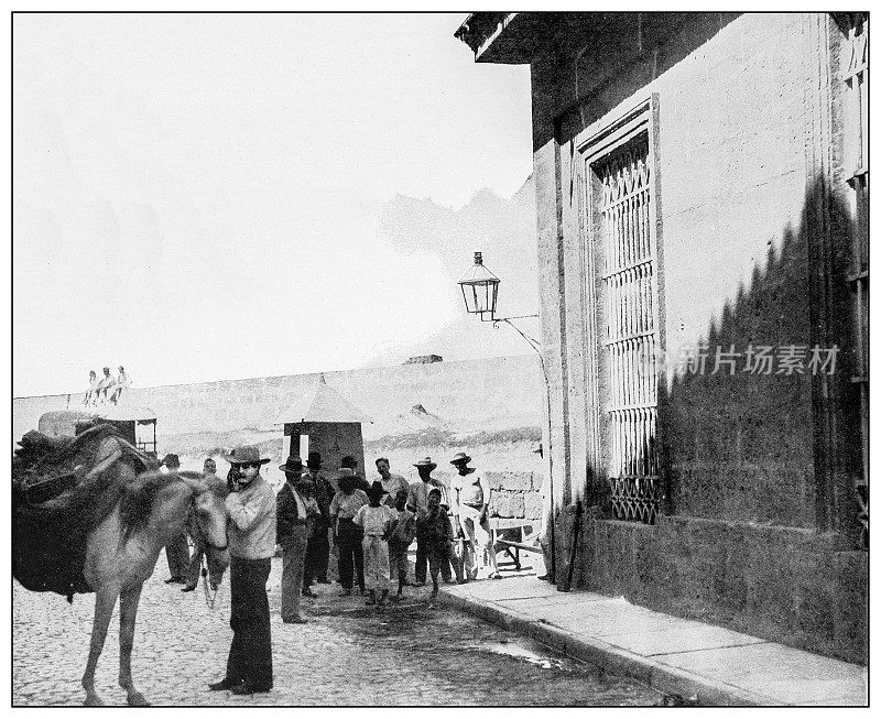古黑白照片:监狱，哈瓦那，古巴