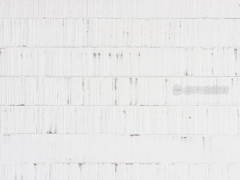 旧的磨损，风化，白色油漆水平木镶板背景。