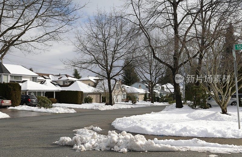 加拿大不列颠哥伦比亚省的家庭住宅，在雪地里