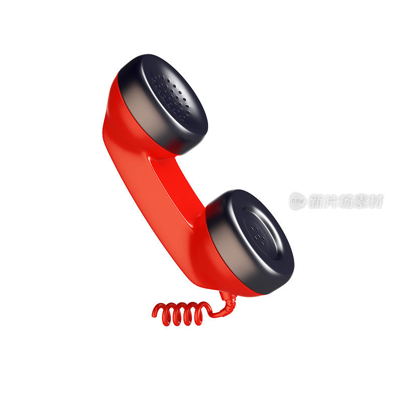 红线电话听筒3D图标