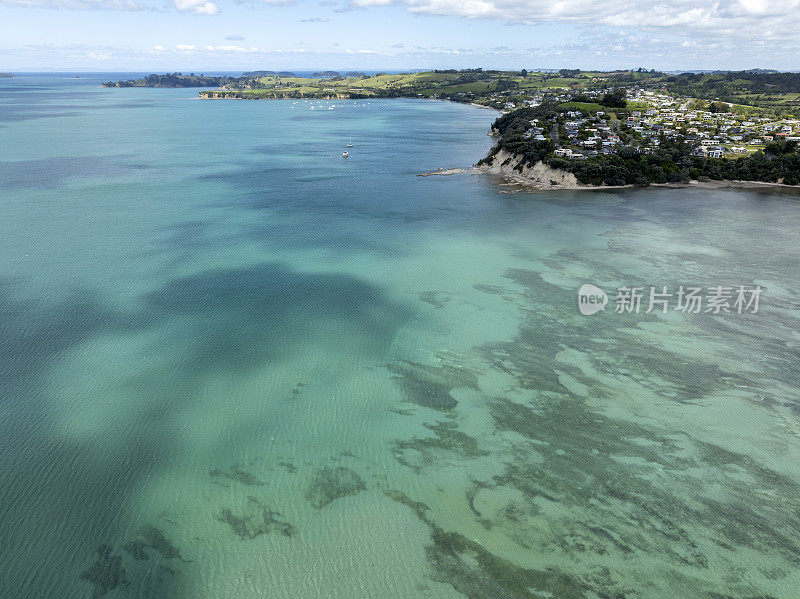 新西兰海岸线鸟瞰图