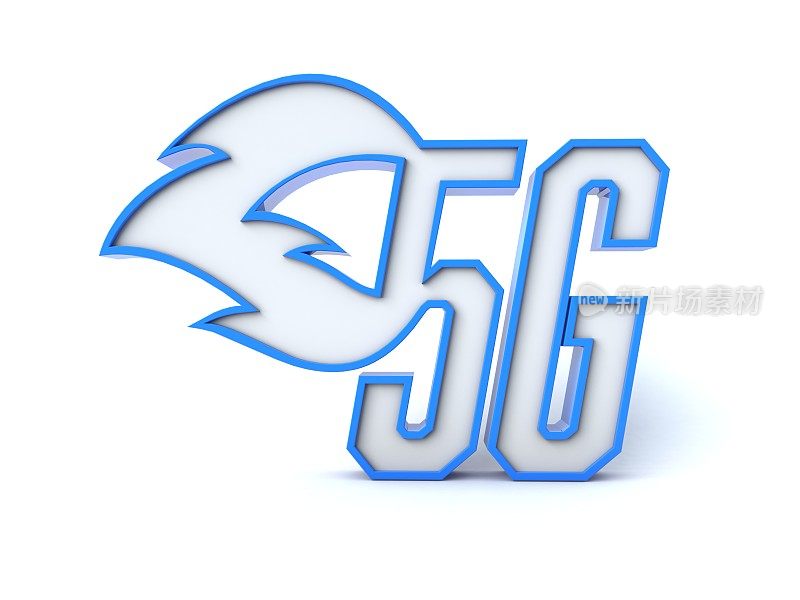 5G无线技术标志3D效果图